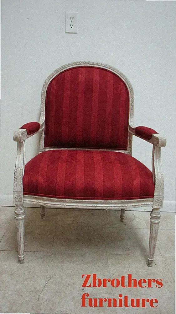 Highland House French Carved Painted Living Room Lounge Arm Chair A
