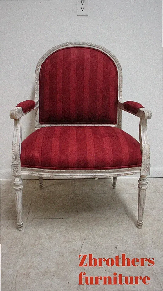 Highland House French Carved Painted Living Room Lounge Arm Chair B